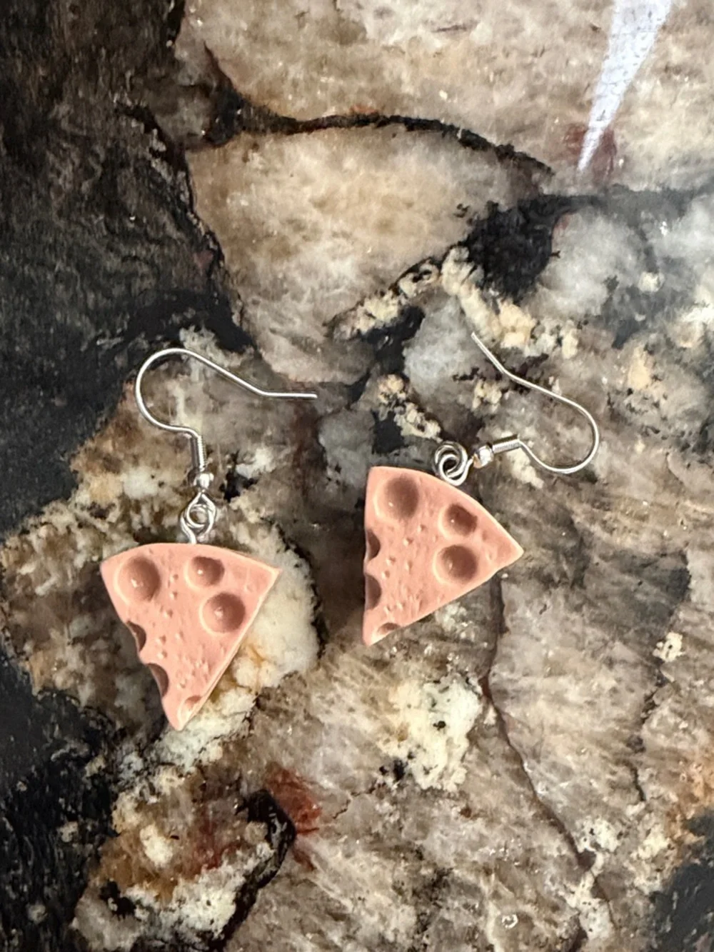 ✨ 5 for $30 Earring Bar✨ Handmade Cheese Wedge Slice Brown Dangle Resin Earrings